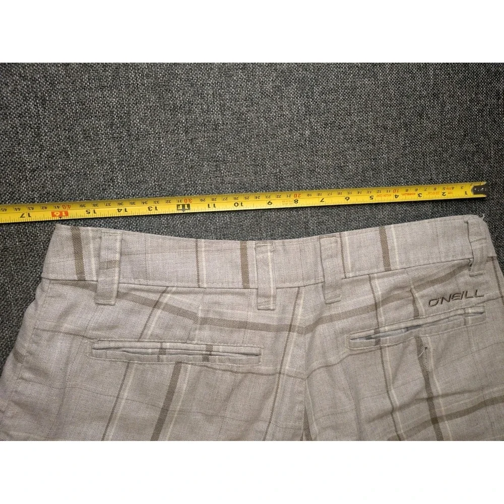 Vintage O'neill Preppy Plaid Chino Shorts Mens Sz‎ 32 Pockets Check Surf Wear